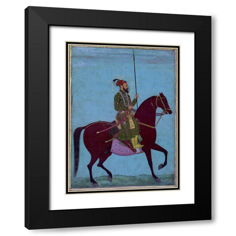 Aurangzeb Black Modern Wood Framed Art Print with Double Matting by Anon, Mughal c1690