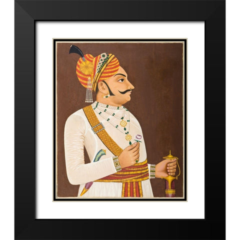 Thakur Yasanta Singhji Black Modern Wood Framed Art Print with Double Matting by Anon, Mughal c1890