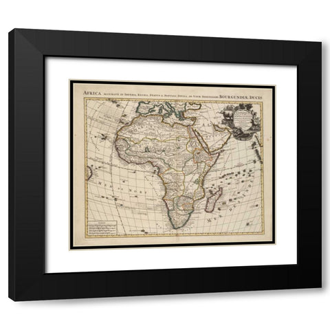 Africa Black Modern Wood Framed Art Print with Double Matting by De LIsle, Guillaume