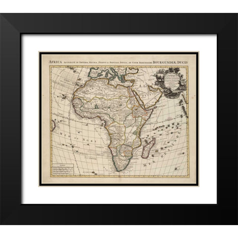 Africa Black Modern Wood Framed Art Print with Double Matting by De LIsle, Guillaume