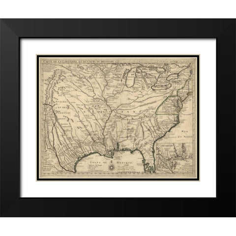 Louisiana Black Modern Wood Framed Art Print with Double Matting by De LIsle, Guillaume
