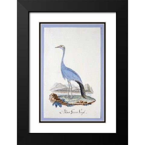 Blue Bird Black Modern Wood Framed Art Print with Double Matting by Gordon, Robert J.