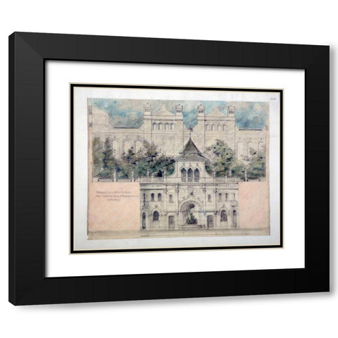 Skyddsmur Garden, Stockholm Black Modern Wood Framed Art Print with Double Matting by Anon, c1900