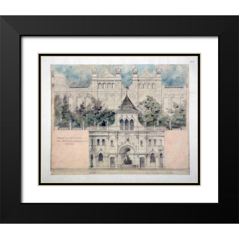 Skyddsmur Garden, Stockholm Black Modern Wood Framed Art Print with Double Matting by Anon, c1900