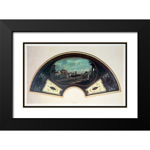 The Roman Forum Black Modern Wood Framed Art Print with Double Matting by Bigatti, Tommaso