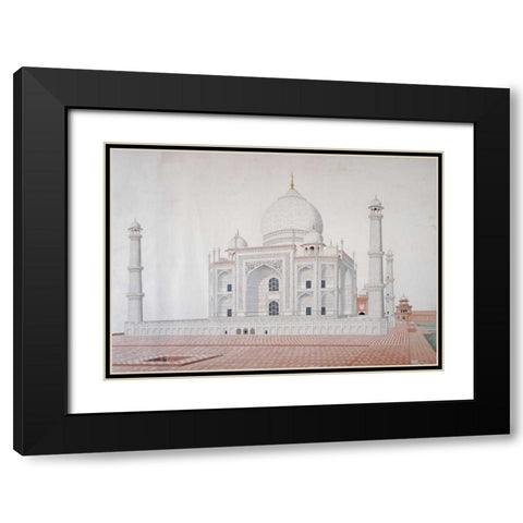 The Taj Mahal Black Modern Wood Framed Art Print with Double Matting by Anon, Mughal 1813