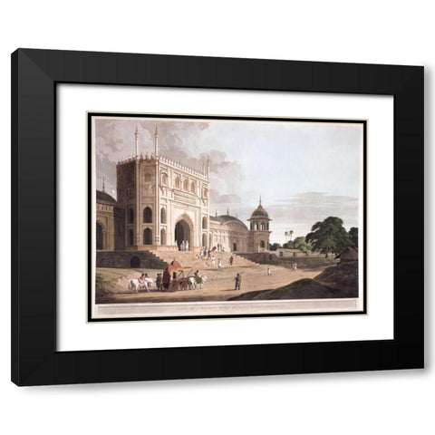 Gate of a Mosque at Phillibeat Black Modern Wood Framed Art Print with Double Matting by Daniells,Thomas and Wm