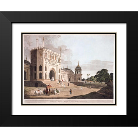 Gate of a Mosque at Phillibeat Black Modern Wood Framed Art Print with Double Matting by Daniells,Thomas and Wm