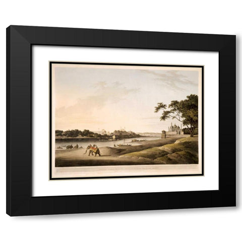 Lucknow Black Modern Wood Framed Art Print with Double Matting by Daniells,Thomas and Wm