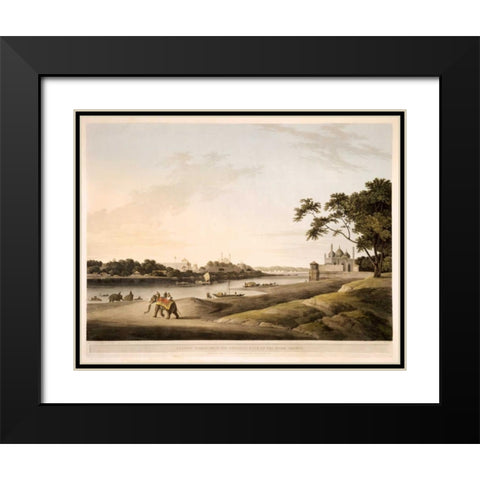 Lucknow Black Modern Wood Framed Art Print with Double Matting by Daniells,Thomas and Wm