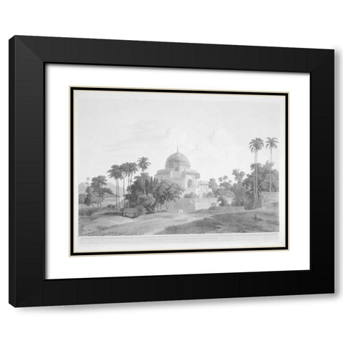 Mausoleum at Chunar Gar Black Modern Wood Framed Art Print with Double Matting by Daniells,Thomas and Wm