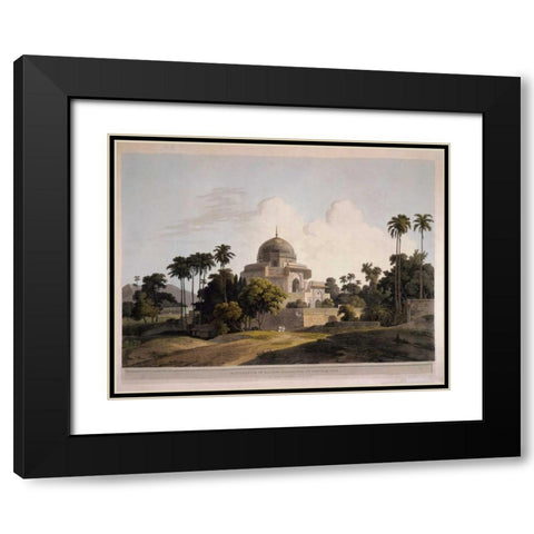 Mausoleum at Chunar Gar Black Modern Wood Framed Art Print with Double Matting by Daniells,Thomas and Wm