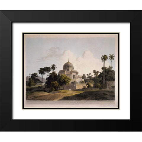 Mausoleum at Chunar Gar Black Modern Wood Framed Art Print with Double Matting by Daniells,Thomas and Wm