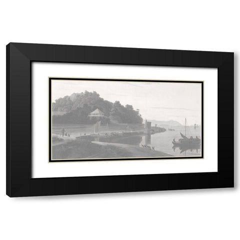 Siccra Gulley Black Modern Wood Framed Art Print with Double Matting by Daniells, Thomas and Wm