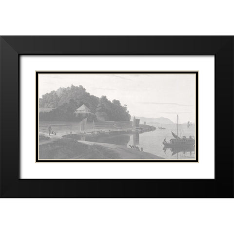 Siccra Gulley Black Modern Wood Framed Art Print with Double Matting by Daniells, Thomas and Wm