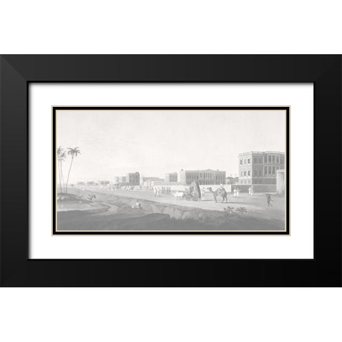 Calcutta Black Modern Wood Framed Art Print with Double Matting by Daniells, Thomas and Wm