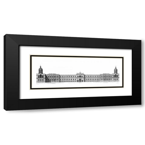 Elevation, Palace of Whitehall towards River Black Modern Wood Framed Art Print with Double Matting by Campbell, Colin