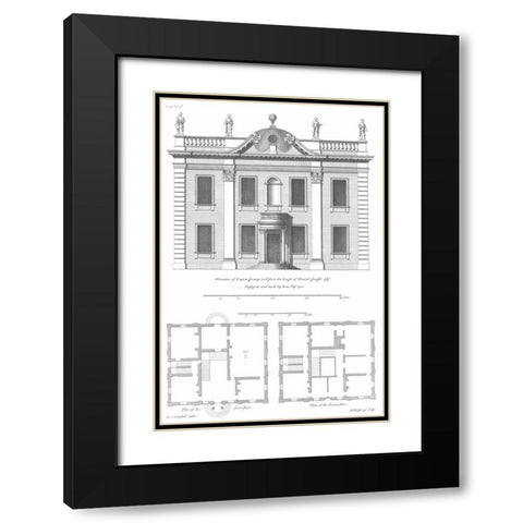 Elevation, Leyton Grange Black Modern Wood Framed Art Print with Double Matting by Campbell, Colin