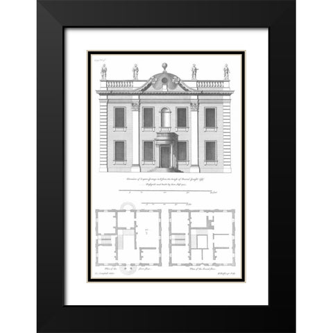 Elevation, Leyton Grange Black Modern Wood Framed Art Print with Double Matting by Campbell, Colin