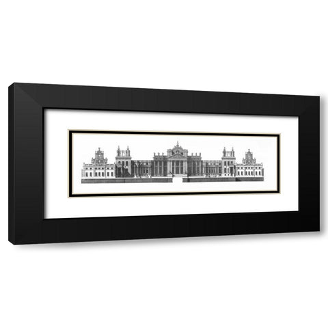 Elevation, North Front Blenheim Palace Black Modern Wood Framed Art Print with Double Matting by Campbell, Colin
