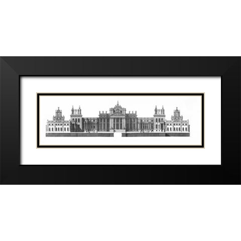 Elevation, North Front Blenheim Palace Black Modern Wood Framed Art Print with Double Matting by Campbell, Colin