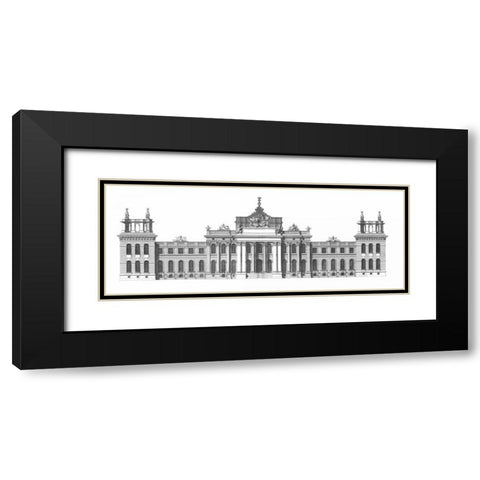 Elevation, South Front Blenheim Palace Black Modern Wood Framed Art Print with Double Matting by Campbell, Colin