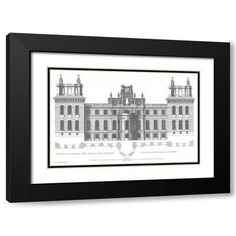Elevation, East Front Blenheim Palace Black Modern Wood Framed Art Print with Double Matting by Campbell, Colin