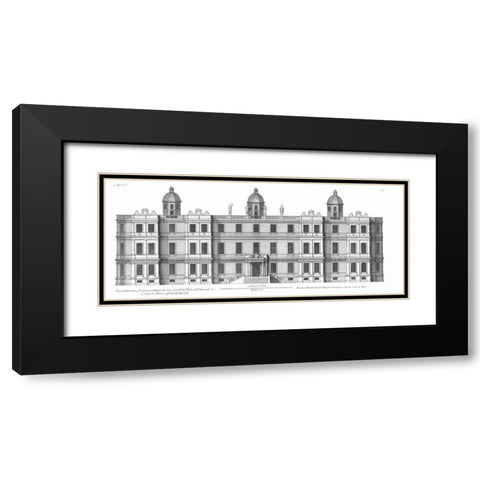 South Elevation, Longleat Black Modern Wood Framed Art Print with Double Matting by Campbell, Colin