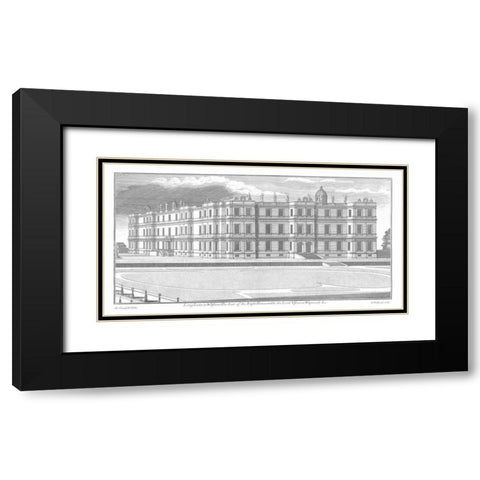 Longleat, Axonometric View Black Modern Wood Framed Art Print with Double Matting by Campbell, Colin