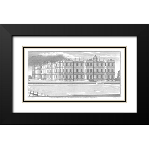 Longleat, Axonometric View Black Modern Wood Framed Art Print with Double Matting by Campbell, Colin