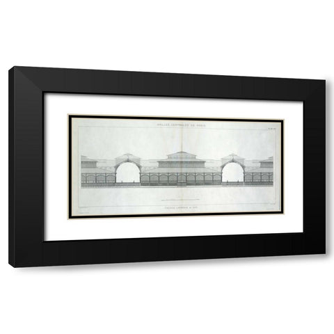 Les Halles, Paris, South Facade Black Modern Wood Framed Art Print with Double Matting by Baltard, Victor