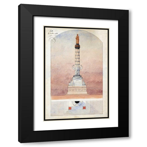 Column of Navarin Black Modern Wood Framed Art Print with Double Matting by Postolle, Victor