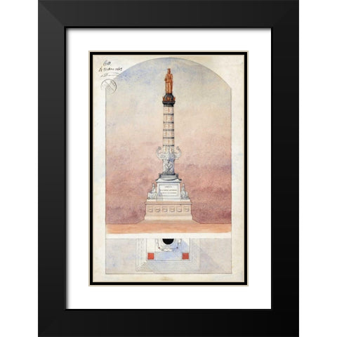 Column of Navarin Black Modern Wood Framed Art Print with Double Matting by Postolle, Victor