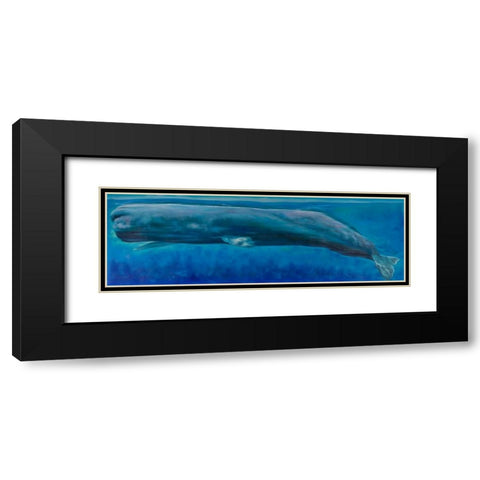 Sperm Whale Black Modern Wood Framed Art Print with Double Matting by Atelier B Art Studio