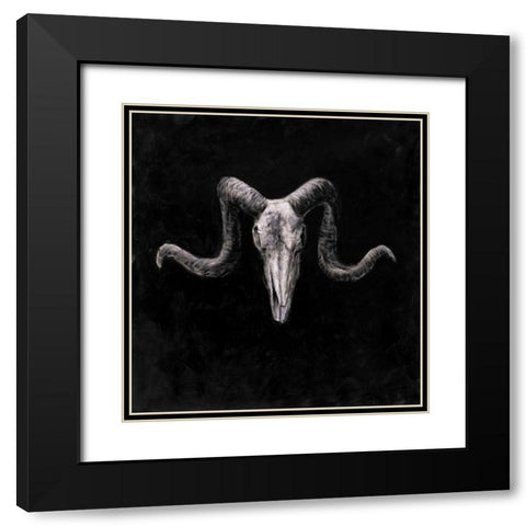 Skeletons Skulls Grunge Style Black Modern Wood Framed Art Print with Double Matting by Atelier B Art Studio