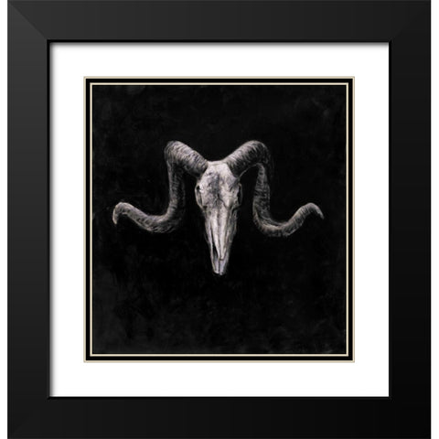Skeletons Skulls Grunge Style Black Modern Wood Framed Art Print with Double Matting by Atelier B Art Studio