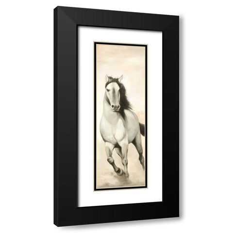 Graceful Horse Black Modern Wood Framed Art Print with Double Matting by Atelier B Art Studio