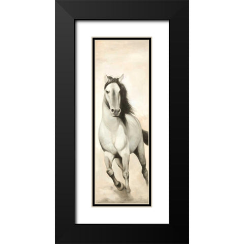 Graceful Horse Black Modern Wood Framed Art Print with Double Matting by Atelier B Art Studio