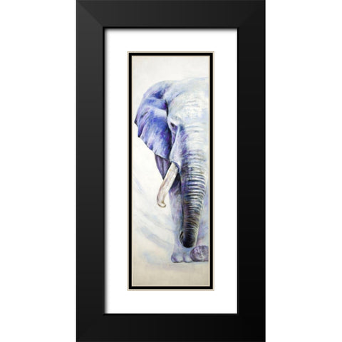 HALF HEAD COLORFUL ELEPHANT Black Modern Wood Framed Art Print with Double Matting by Atelier B Art Studio