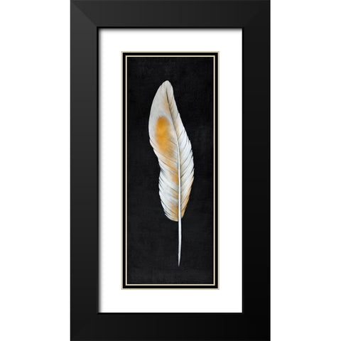 FEATHER Black Modern Wood Framed Art Print with Double Matting by Atelier B Art Studio