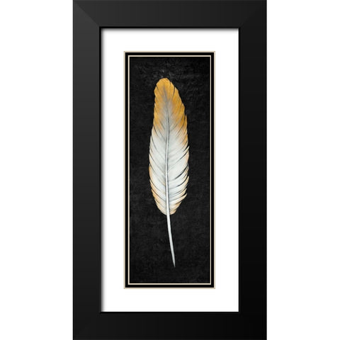 GOLDEN FEATHER Black Modern Wood Framed Art Print with Double Matting by Atelier B Art Studio