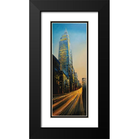 In the Street of Empire State Building Black Modern Wood Framed Art Print with Double Matting by Atelier B Art Studio