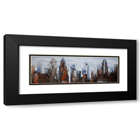 GRAY DAY IN THE CITY Black Modern Wood Framed Art Print with Double Matting by Atelier B Art Studio
