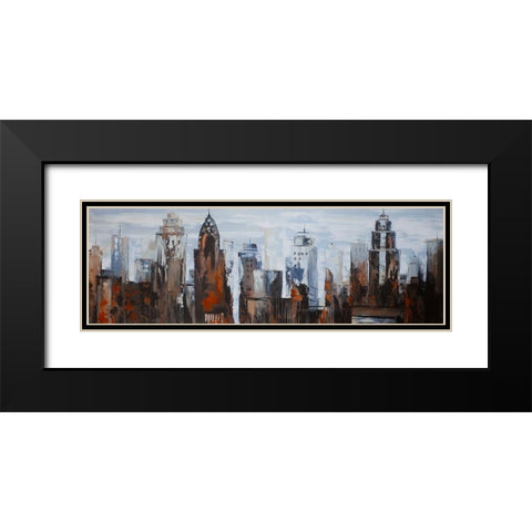 GRAY DAY IN THE CITY Black Modern Wood Framed Art Print with Double Matting by Atelier B Art Studio