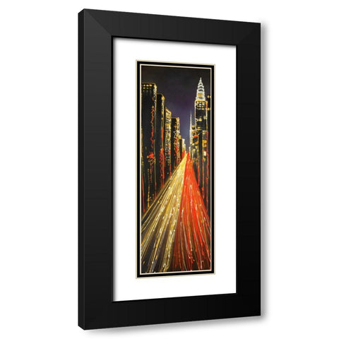 Lively City Black Modern Wood Framed Art Print with Double Matting by Atelier B Art Studio