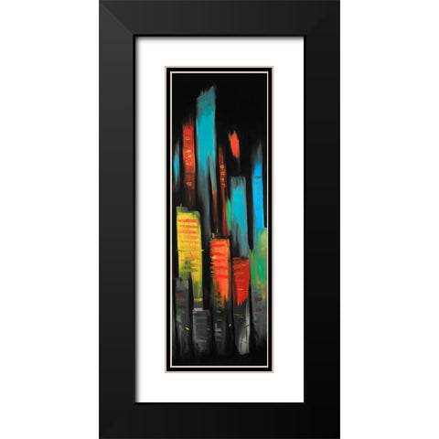 ABSTRACT TALL BUILDINGS Black Modern Wood Framed Art Print with Double Matting by Atelier B Art Studio