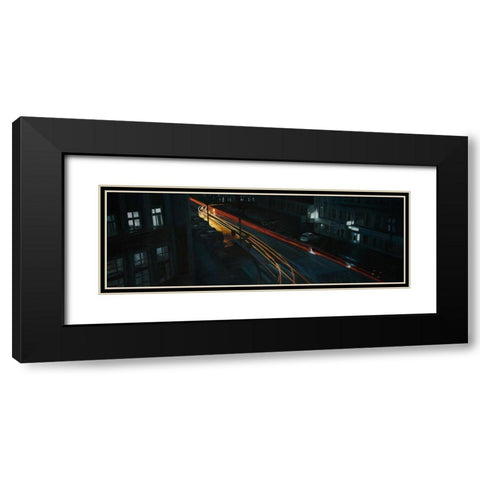 DOWNTOWN Black Modern Wood Framed Art Print with Double Matting by Atelier B Art Studio