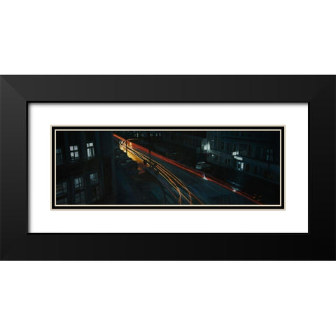 DOWNTOWN Black Modern Wood Framed Art Print with Double Matting by Atelier B Art Studio