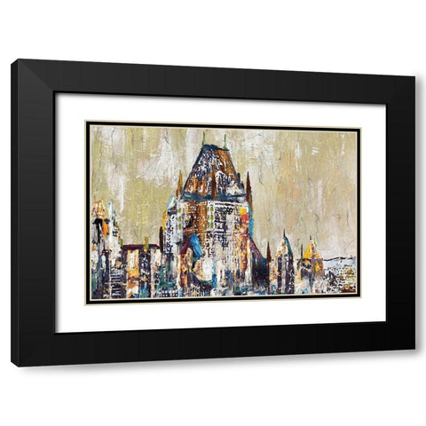 ABSTRACT CHÃ¢TEAU FRONTENAC Black Modern Wood Framed Art Print with Double Matting by Atelier B Art Studio