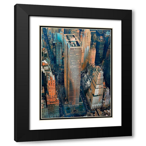 GENERAL MOTORS BUILDING Black Modern Wood Framed Art Print with Double Matting by Atelier B Art Studio